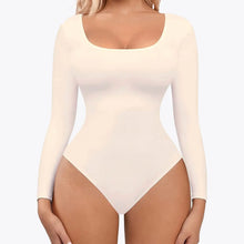 Ofertă 1+1 Bodysuit Modelator Tanga cu Mânecă Lungă RunwayShape - Square Neck