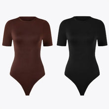 Ofertă 1+1 Bodysuit Modelator Tanga cu Mânecă Scurtă RunwayShape - Crew Neck