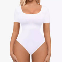 Ofertă 1+1  Bodysuit Modelator Tanga cu Mânecă Scurtă RunwayShape - Square Neck