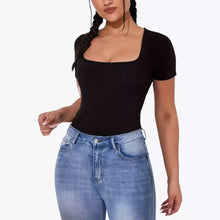 Ofertă 1+1  Bodysuit Modelator Tanga cu Mânecă Scurtă RunwayShape - Square Neck